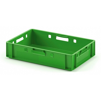 Ящик для мяса Е1 (морозостойкий) (600х400х120), без крышки (Зелёный)